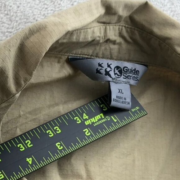 Guide Series Men's Shirt XL Long Sleeve Outdoors Khaki Casual Pockets Utility Ta - Picture 6 of 8